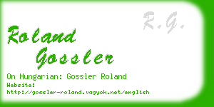 roland gossler business card